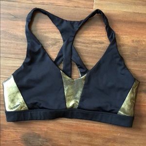 Black and Gold Sports Bra